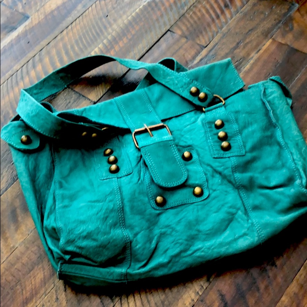Urban Outfitters Leather satchel in Turquoise